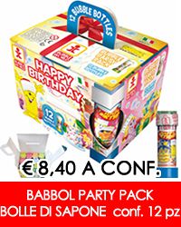 Babbol Party Pack – Bolle di sapone per feste party e compleanni conf 12 pz