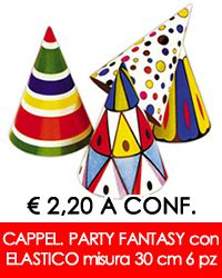 Cappellini Party Fantasy con elastico pz 6