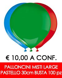 Palloncini colorati misti large Pastello 30 cm busta pz 100